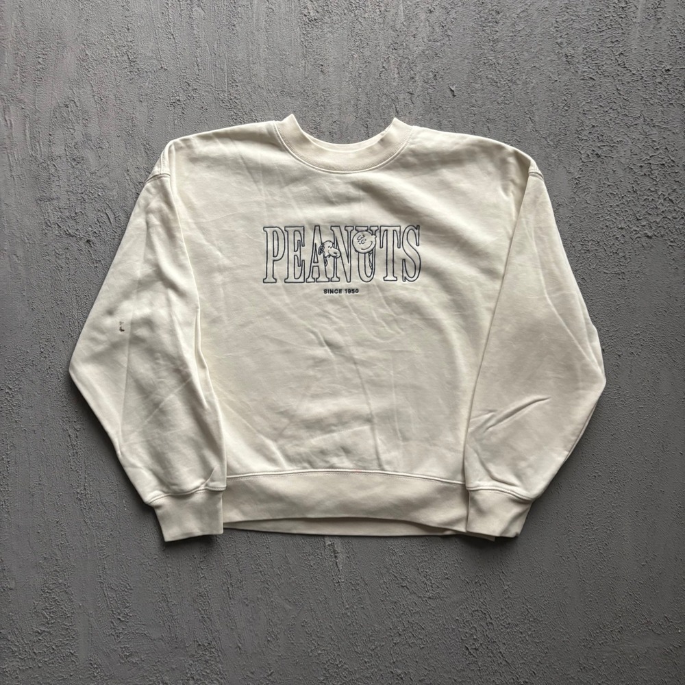 Peanuts Snoopy Graphic Sweatshirt Small Cream Uniqlo UT